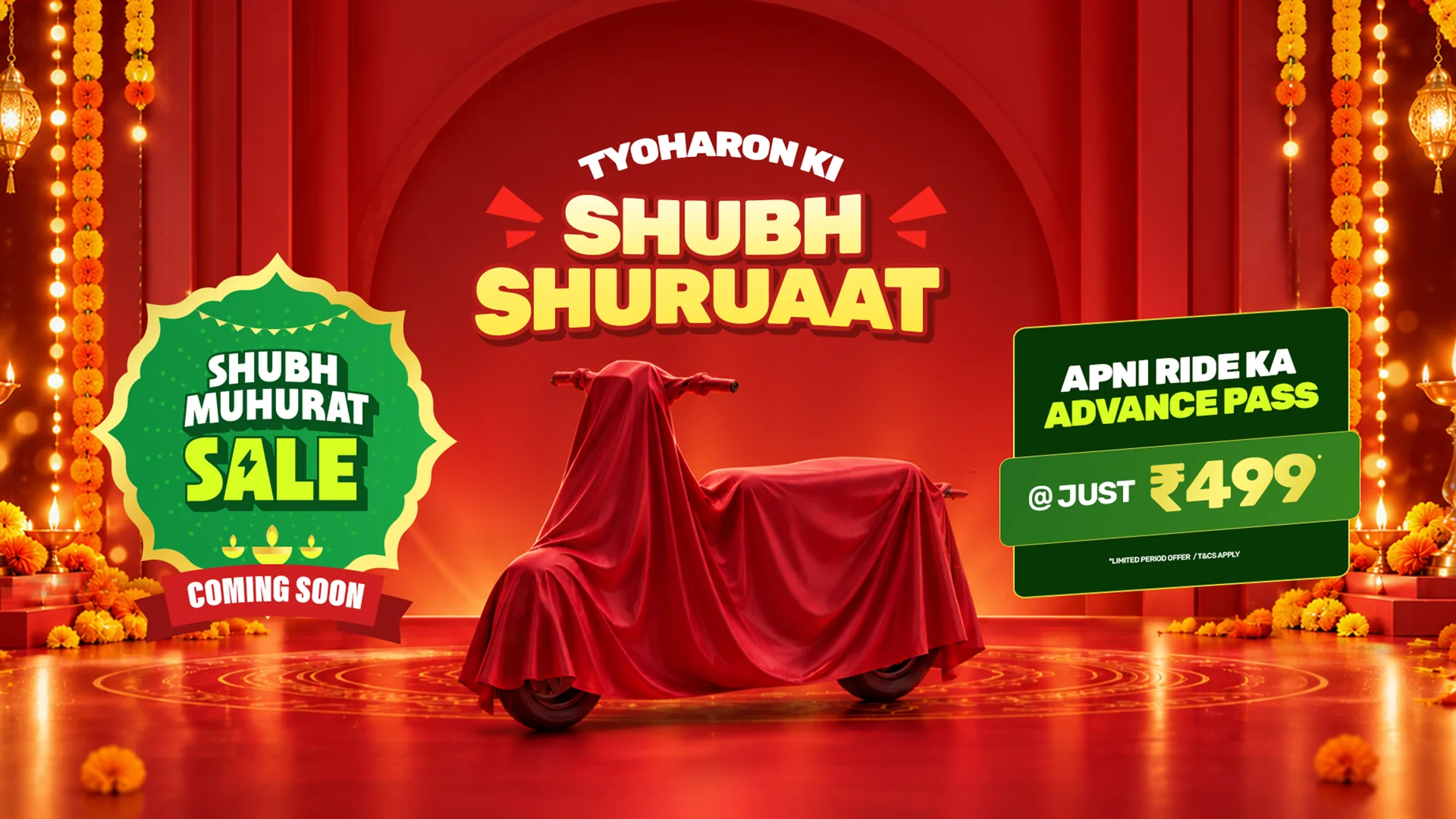 Zen Mobility Pixipod festive Shubh Muhurat Sale coming soon — Tyoharon ki Shubh Shuruaat, with a covered vehicle and an advance pass for your ride at just ₹499. Limited period offer; terms and conditions apply.